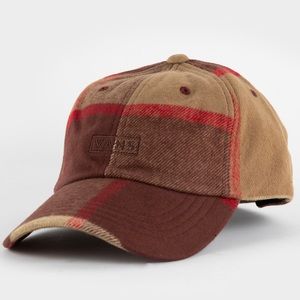 VANS plaid curved bill  jockey hat, 6 panel, 100% cotton